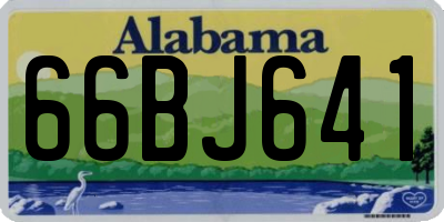 AL license plate 66BJ641