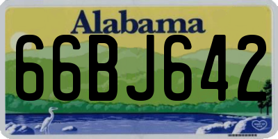 AL license plate 66BJ642