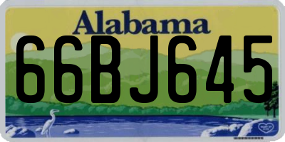 AL license plate 66BJ645