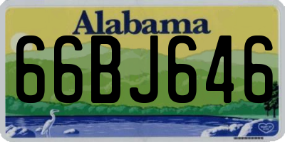AL license plate 66BJ646