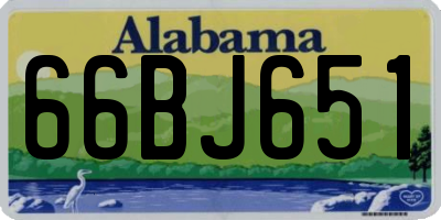 AL license plate 66BJ651