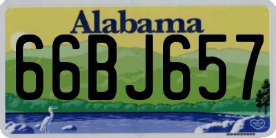AL license plate 66BJ657