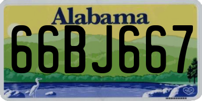 AL license plate 66BJ667