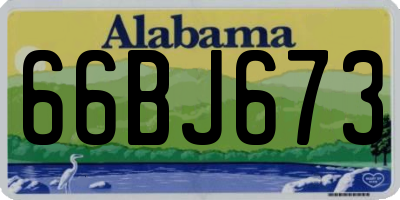 AL license plate 66BJ673