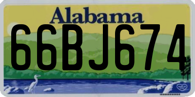 AL license plate 66BJ674