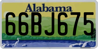 AL license plate 66BJ675