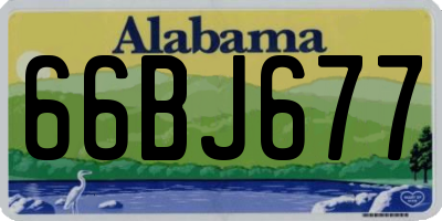 AL license plate 66BJ677