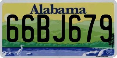AL license plate 66BJ679
