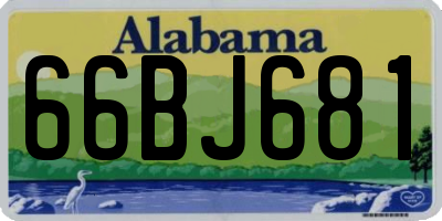 AL license plate 66BJ681