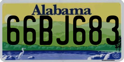 AL license plate 66BJ683