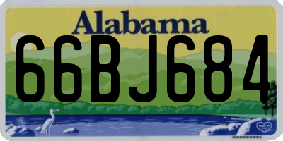 AL license plate 66BJ684