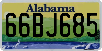 AL license plate 66BJ685