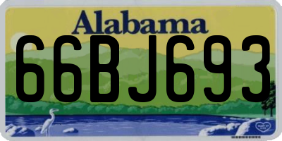 AL license plate 66BJ693