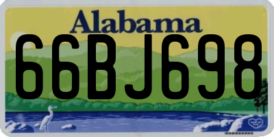 AL license plate 66BJ698