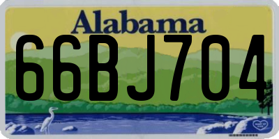 AL license plate 66BJ704