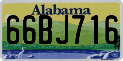 AL license plate 66BJ716