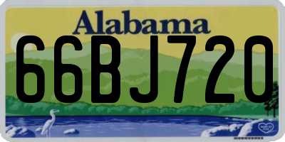 AL license plate 66BJ720
