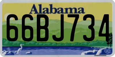 AL license plate 66BJ734
