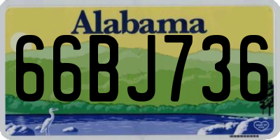 AL license plate 66BJ736