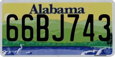 AL license plate 66BJ743
