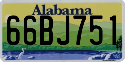 AL license plate 66BJ751