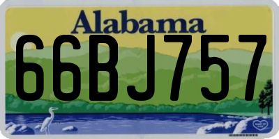 AL license plate 66BJ757