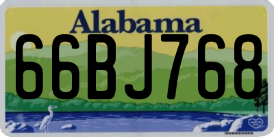 AL license plate 66BJ768