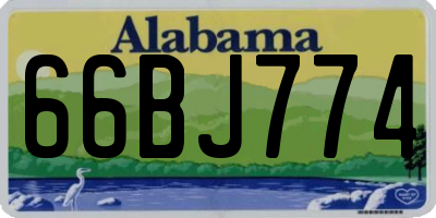 AL license plate 66BJ774