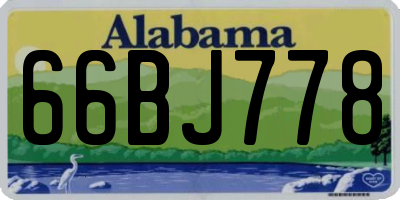 AL license plate 66BJ778