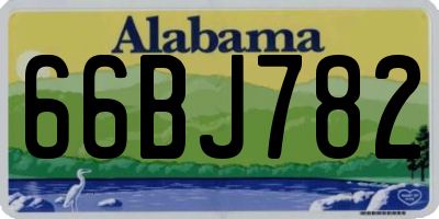 AL license plate 66BJ782