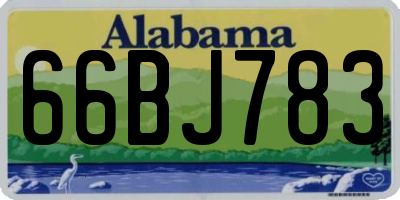 AL license plate 66BJ783