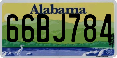 AL license plate 66BJ784
