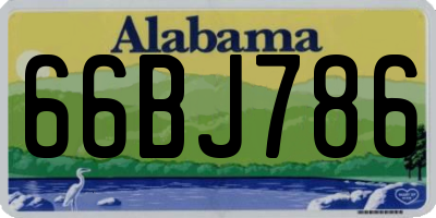 AL license plate 66BJ786