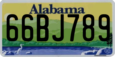 AL license plate 66BJ789