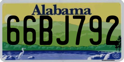 AL license plate 66BJ792