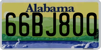 AL license plate 66BJ800