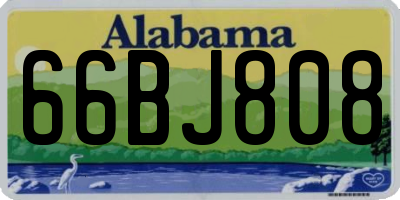 AL license plate 66BJ808