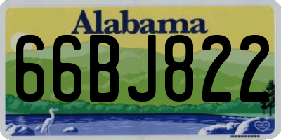 AL license plate 66BJ822
