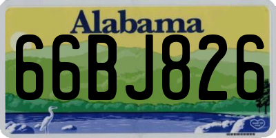 AL license plate 66BJ826