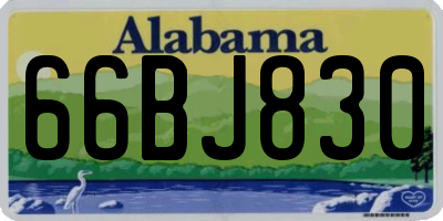 AL license plate 66BJ830