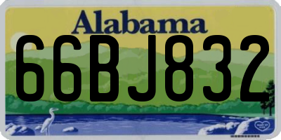 AL license plate 66BJ832