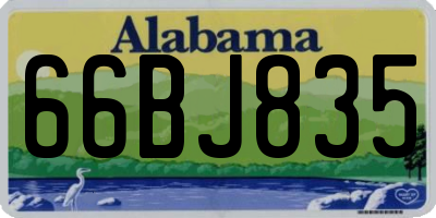 AL license plate 66BJ835