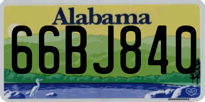 AL license plate 66BJ840