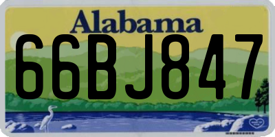 AL license plate 66BJ847