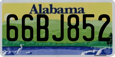 AL license plate 66BJ852