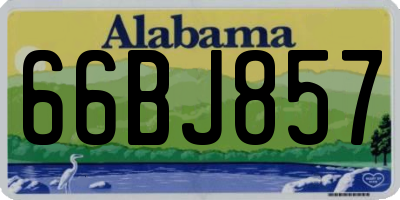 AL license plate 66BJ857