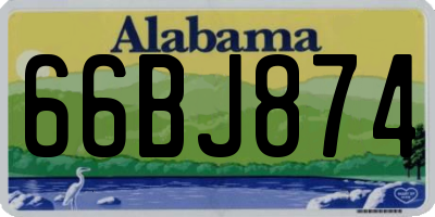 AL license plate 66BJ874