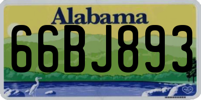 AL license plate 66BJ893