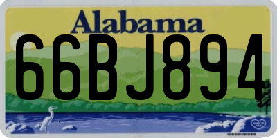 AL license plate 66BJ894