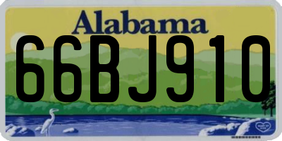 AL license plate 66BJ910